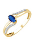 Collier Saphir Ovale Serti Clos et Diamants 0,05ct