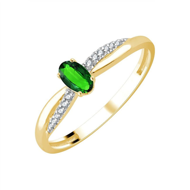 Toi & Moi Émeraude & Diamants 0,03ct I