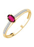 Oval Ruby & Diamonds 0.04ct