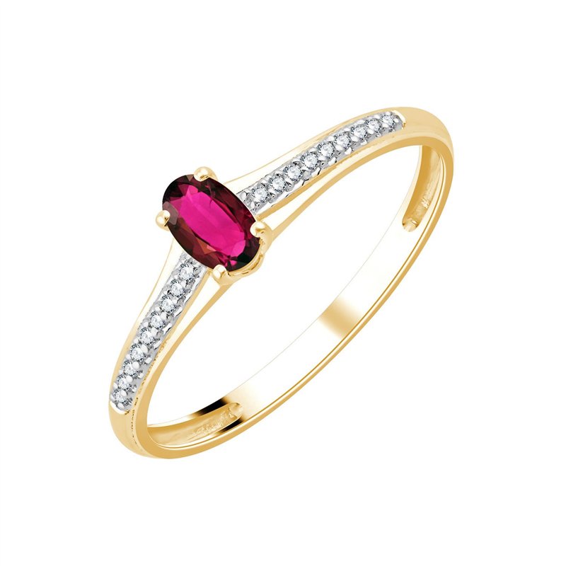 Oval Ruby & Diamonds 0.04ct