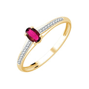 Oval Ruby & Diamonds 0.04ct