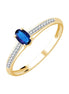 Saphir ovale et diamants 0,04 ct