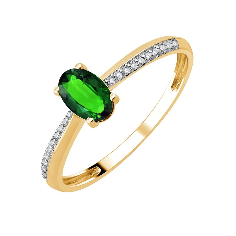 Oval Emerald & Diamonds 0.05ct