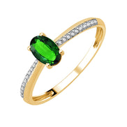 Oval Emerald & Diamonds 0.05ct