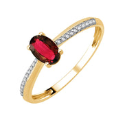 Serti clos Ovale Rubis & Diamants 0,05ct I