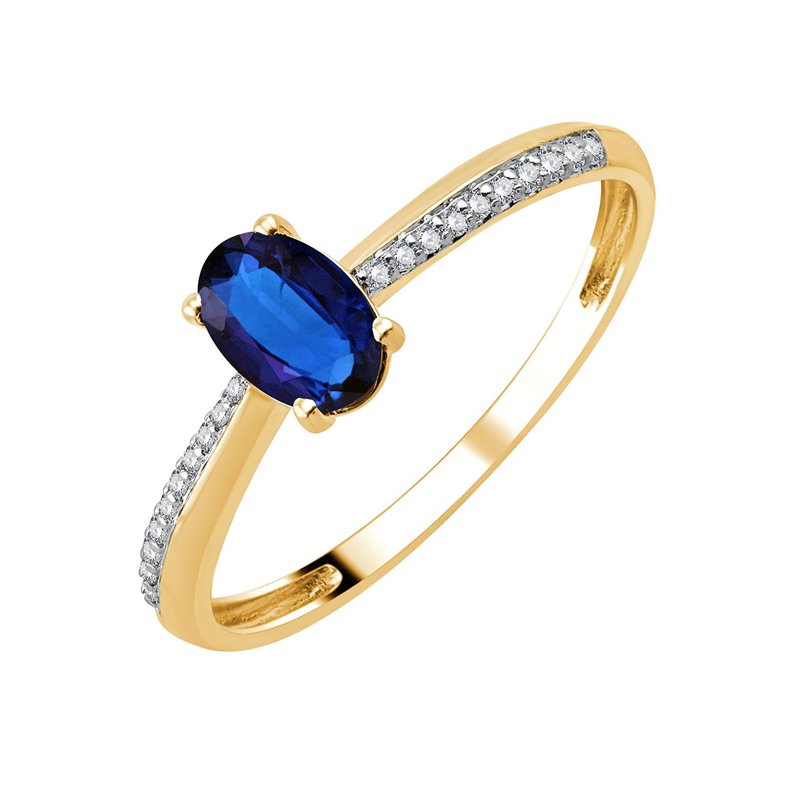 Oval Sapphire & Diamonds 0.05ct