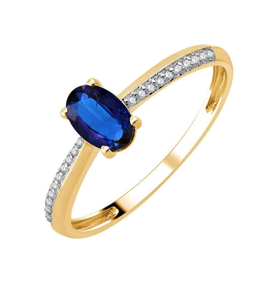 Oval Sapphire & Diamonds 0.05ct