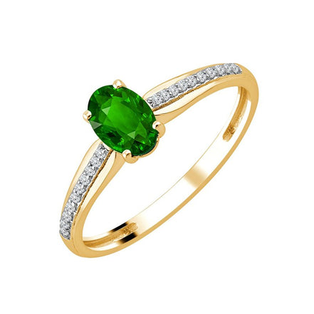 Oval Emerald & Diamond 0.05ct III
