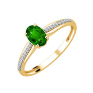 Oval Emerald & Diamond 0.05ct III