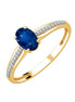 Bague Saphir Ovale & Diamants Clos 0,05ct II