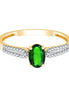 Oval Emerald & 0.08ct Diamonds