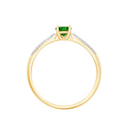 Oval Emerald & 0.08ct Diamonds