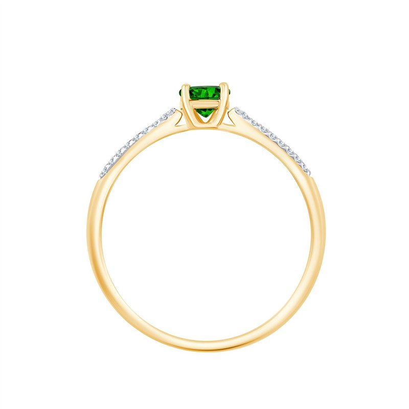 Oval Emerald & 0.08ct Diamonds