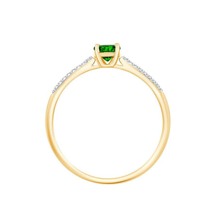 Oval Emerald & 0.08ct Diamonds