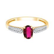 Ovale Rubis et Diamants 0,08ct
