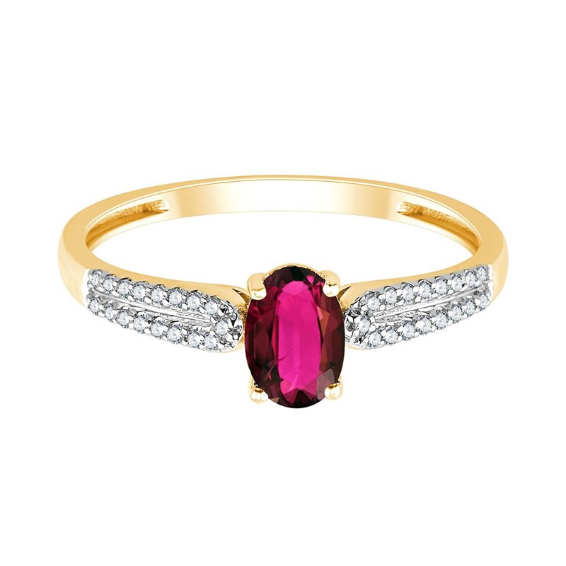 Ovale Rubis et Diamants 0,08ct