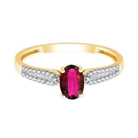 Ovale Rubis et Diamants 0,08ct
