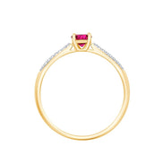 Ovale Rubis et Diamants 0,08ct