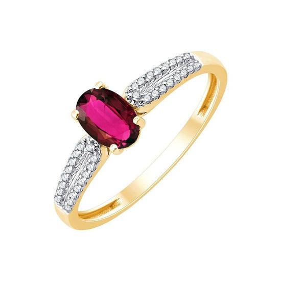 Ovale Rubis et Diamants 0,08ct