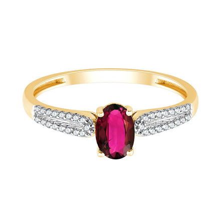 Ovale Rubis et Diamants 0,08ct