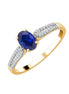 Oval Sapphire & Diamonds 0.08ct