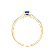 Oval Sapphire & Diamonds 0.08ct