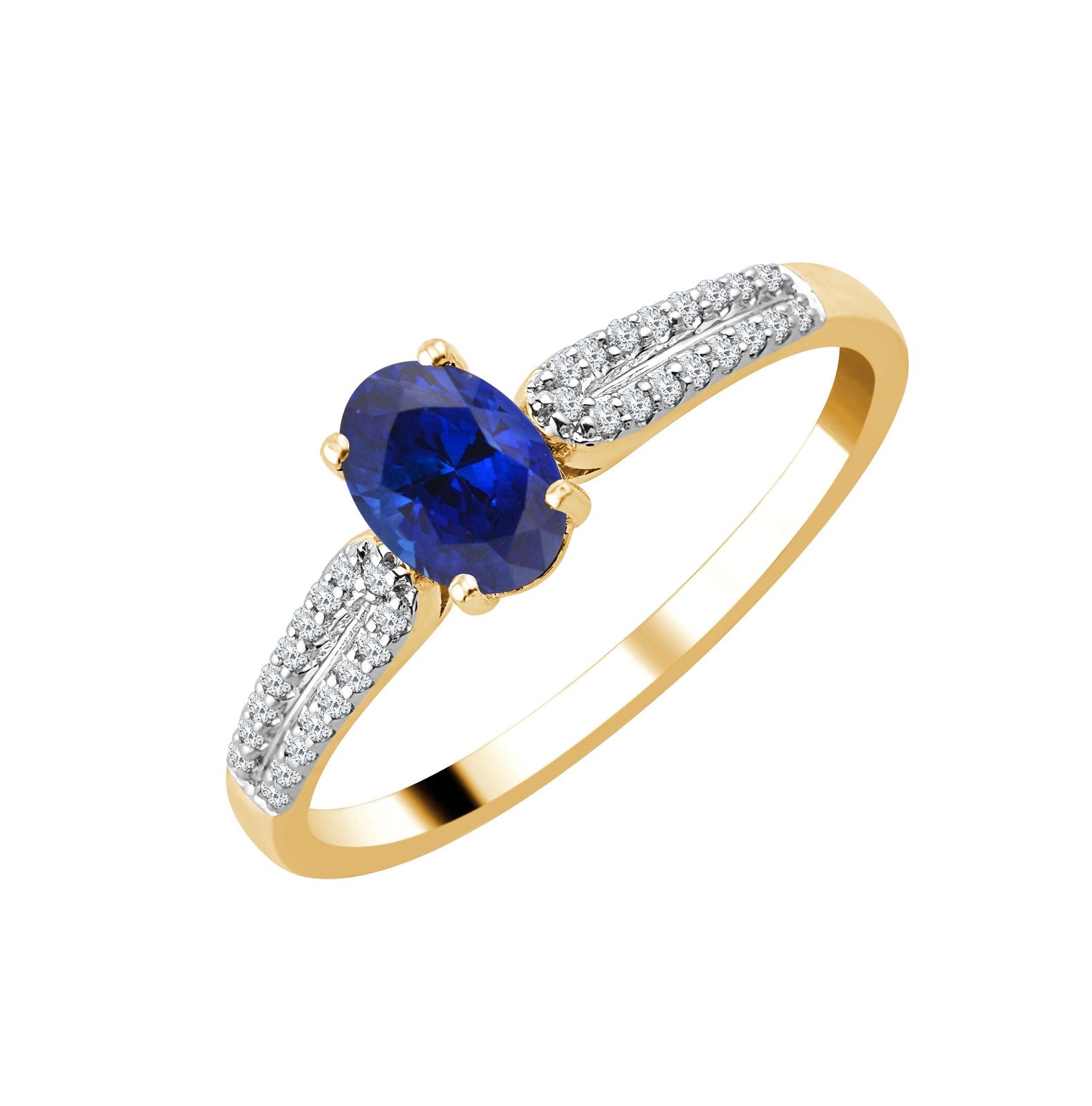 Oval Sapphire & Diamonds 0.08ct