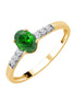Oval Emerald & Diamonds 0.07ct