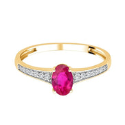 Oval Ruby & 0.07ct Diamond II