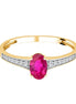 Oval Ruby & 0.07ct Diamond II