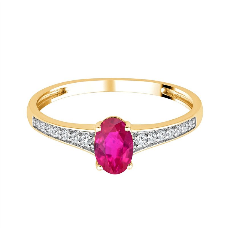 Oval Ruby & 0.07ct Diamond II