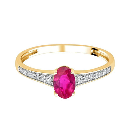 Oval Ruby & 0.07ct Diamond II