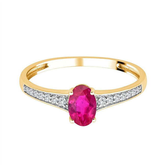 Oval Ruby & 0.07ct Diamond II