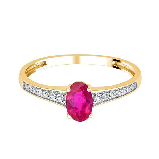 Oval Ruby & 0.07ct Diamond II