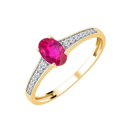 Oval Ruby & 0.07ct Diamond II