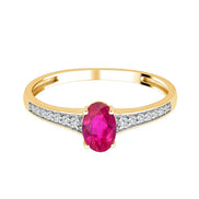 Oval Ruby & 0.07ct Diamond II