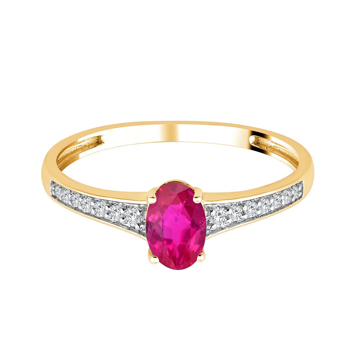 Oval Ruby & 0.07ct Diamond II