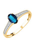 Oval Sapphire & Diamonds 0.07ct I