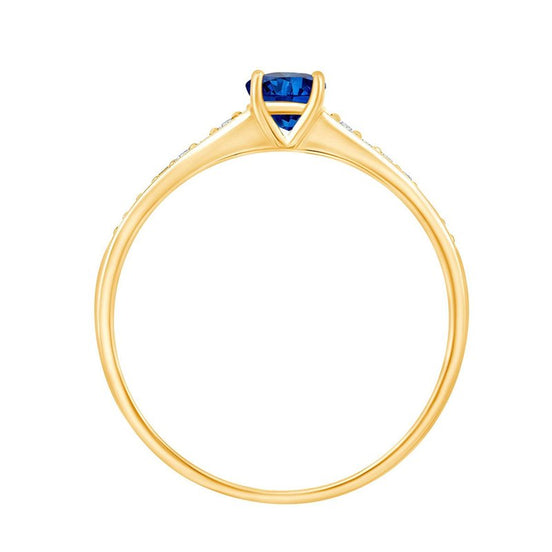 Oval Sapphire & Diamonds 0.07ct I