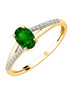 Oval Emerald & Diamonds 0.07ct