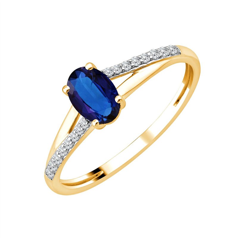 Ovale Saphir & Diamants 0,07ct II