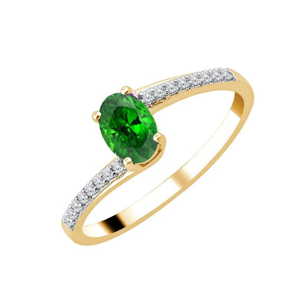 Oval Emerald & Diamonds 0.07ct III