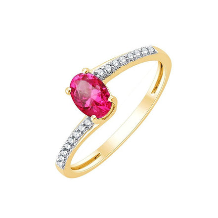 Oval Ruby & Diamond 0.07ct III
