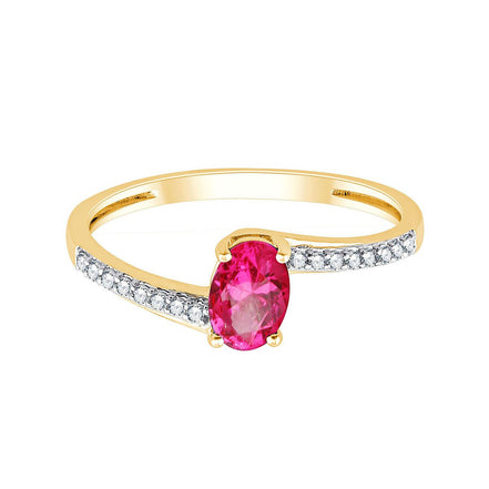 Oval Ruby & Diamond 0.07ct III