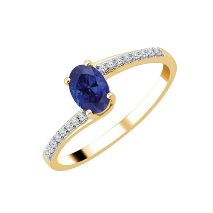 Ovale Saphir & Diamants serti clos 0,07ct