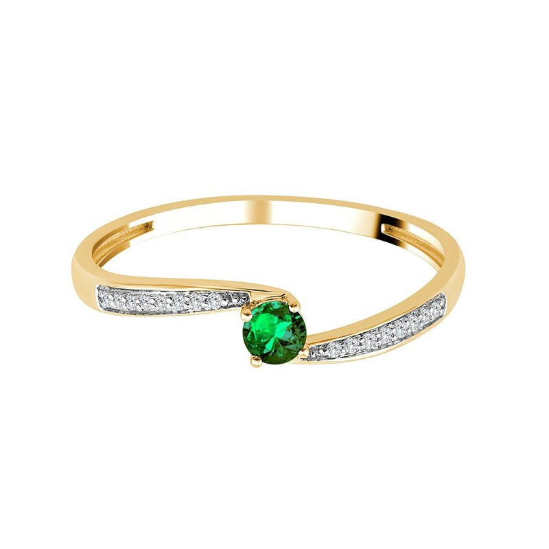 Toi & Moi Rond Émeraude & Diamants 0,03ct I