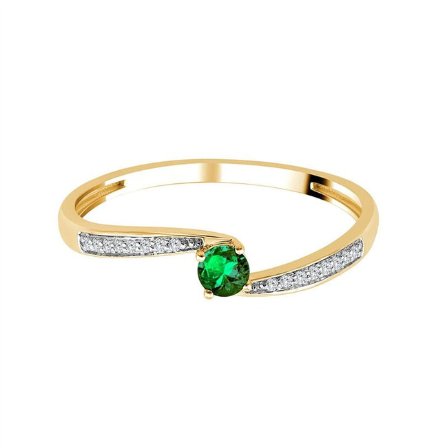 Toi & Moi Rond Émeraude & Diamants 0,03ct I