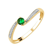 Toi & Moi Rond Émeraude & Diamants 0,03ct I