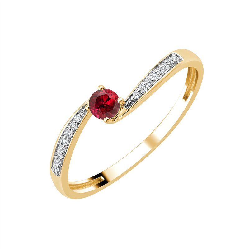 Rond Rubis et Diamants 0,03ct I