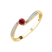 Rond Rubis et Diamants 0,03ct I